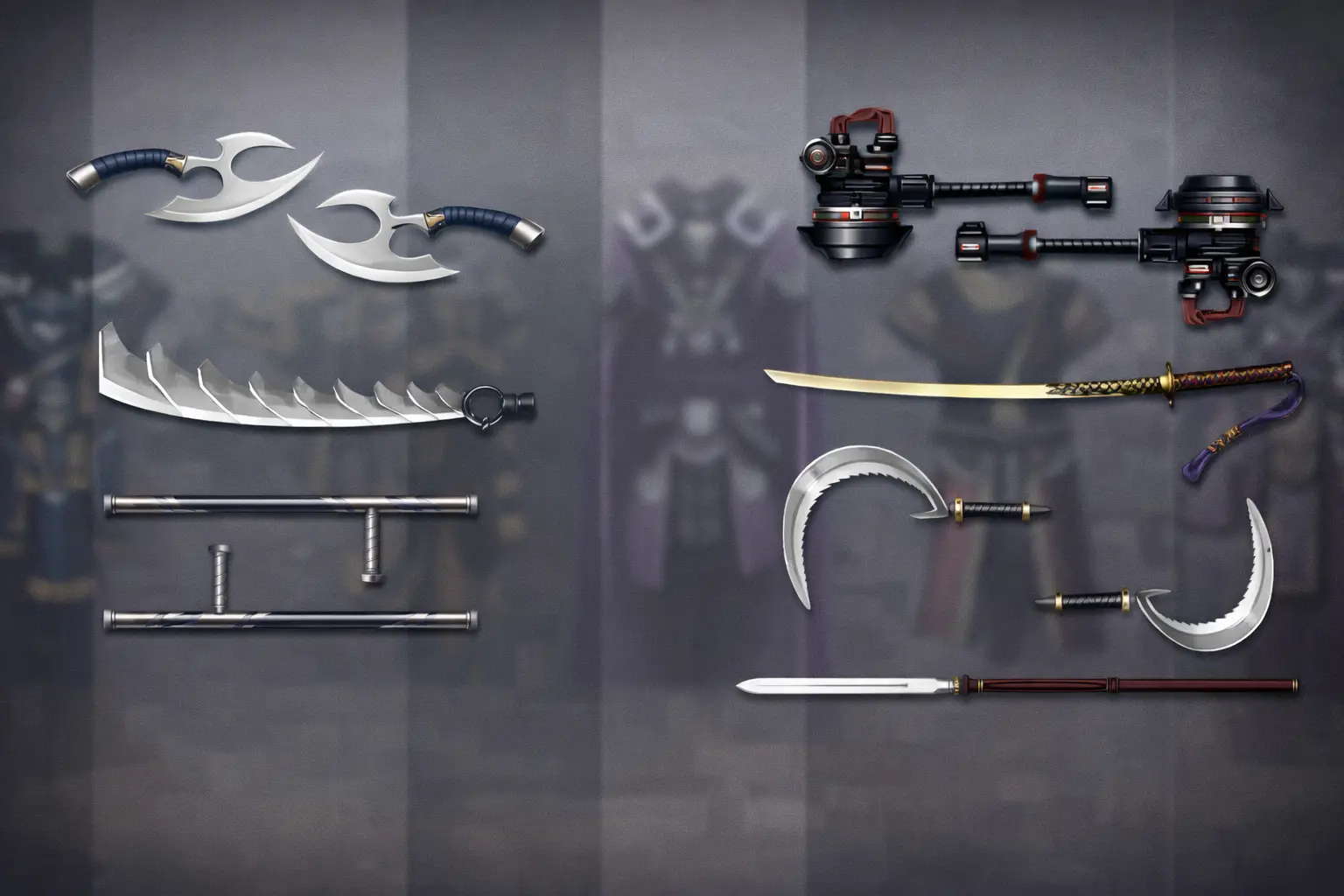 Wide range of weapons available in Shadow Fight 2 Special Edition