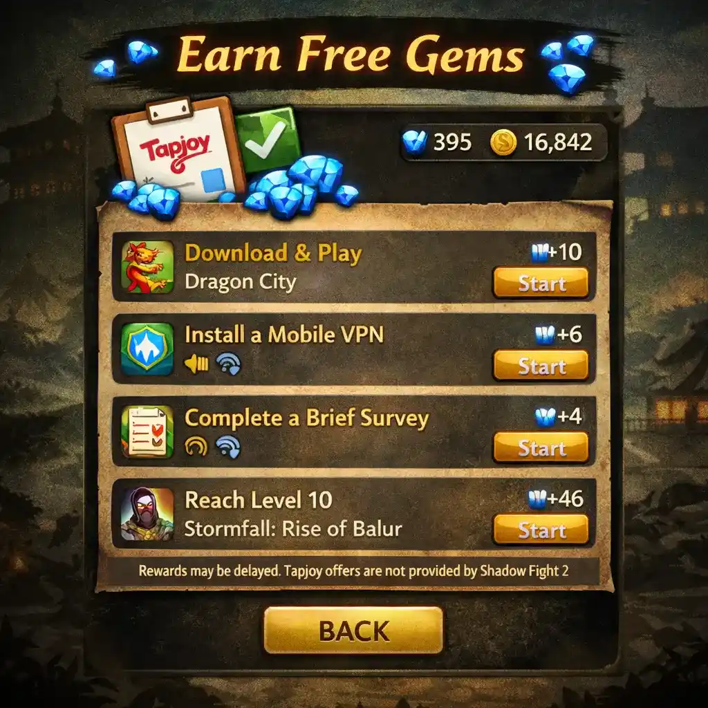 TapJoy offers are the best way to get free gems